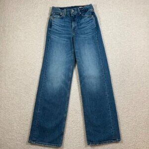 AYR Womens Secret Sauce Comfort Wide Leg Stretch Jeans Blue Boho Sz 26S Classic
